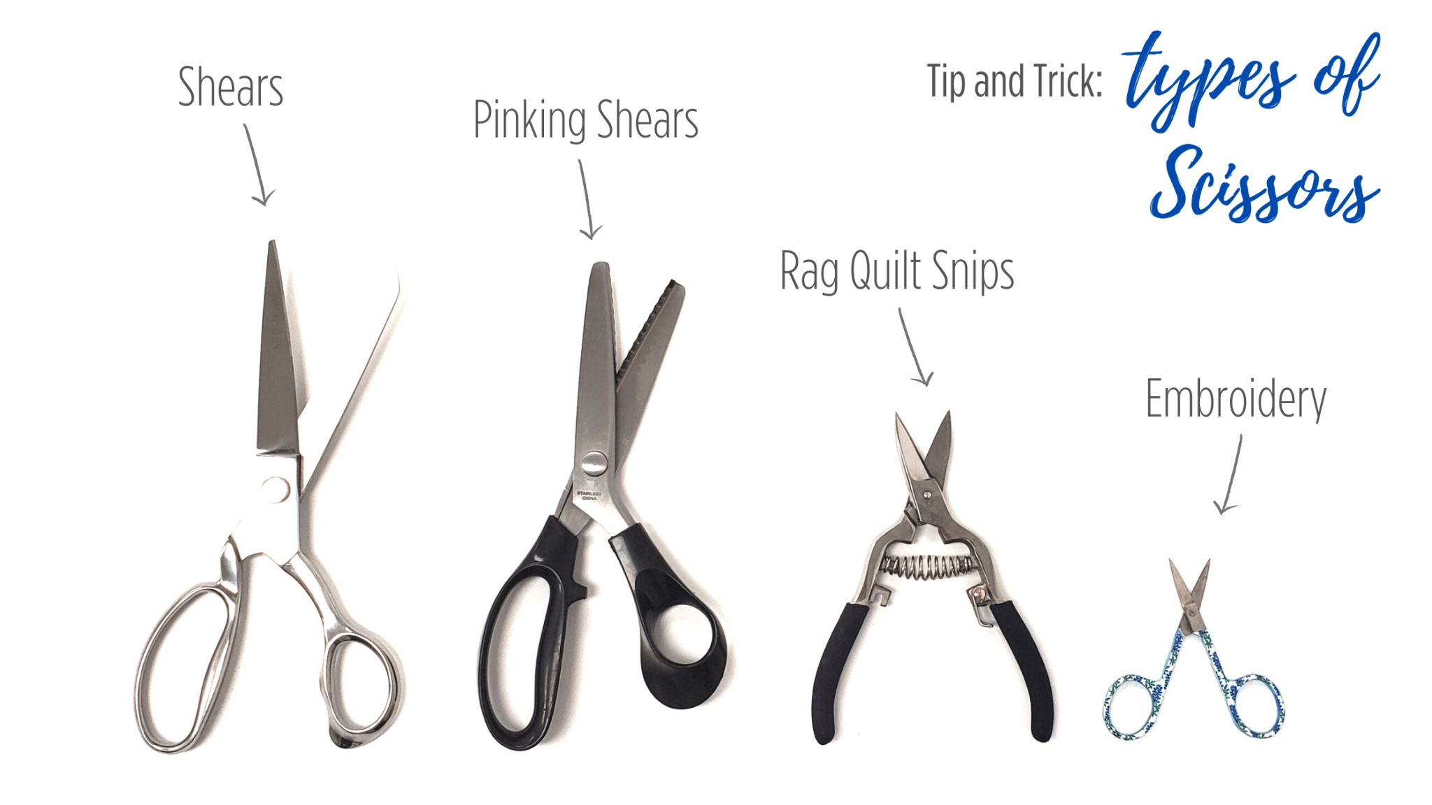 Tip trick types of scissors fabricland west